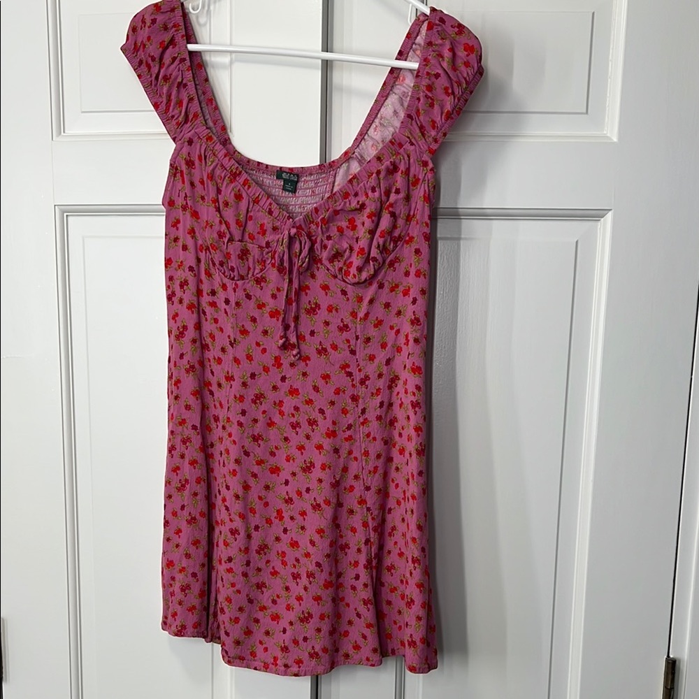 Pink Floral mini Dress